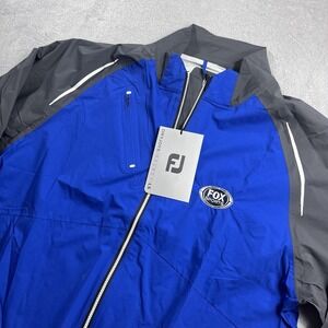 DryJoys FJ Select Golf Jacket Blue Mens XL Double Zip Water Resistant Windbreak